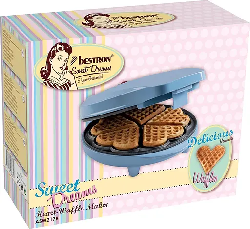 Вафельниця Bestron ASW217B, пластиковий метал, синій - фото 6