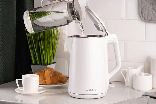 Ardesto Электрочайник EKL-X50 1.5 л 2200 Вт двойные стенки Strix контроль белый - фото 3