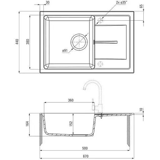 Кухонна мийка Deante Leda ZRD 7113 - фото 3