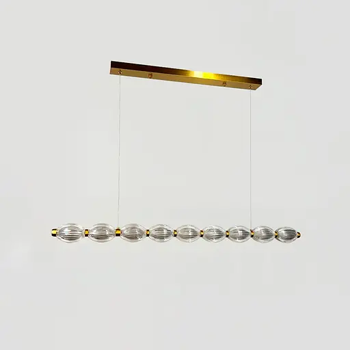 Led люстра з прозорими рельєфними кульками у латунному видовженому корпусі 100 см | Line F | Арт. MJ343-1000L - фото 4