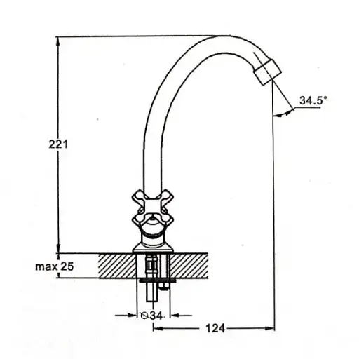 Смеситель для кухни Solone JIK4-A102-A двухвентильный Хром 30412 - фото 2