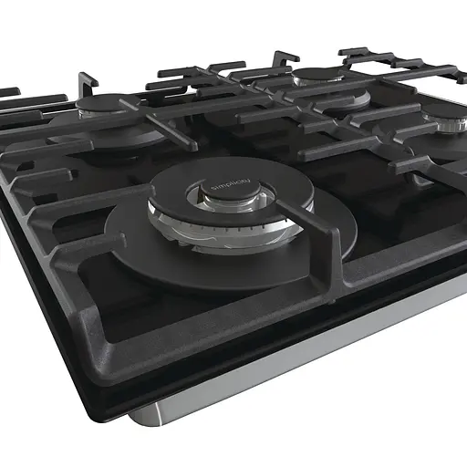 Варильна поверхня Gorenje газова на склі, 60см, чавун, чорний - фото 2