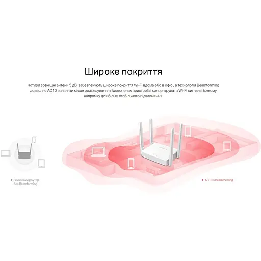 WI-FI роутер маршрутизатор Mercusys 10-AC 2.4 ГГц 5 ГГц Wi-Fi 5 AC1200, 867 Мбіт/с - фото 7