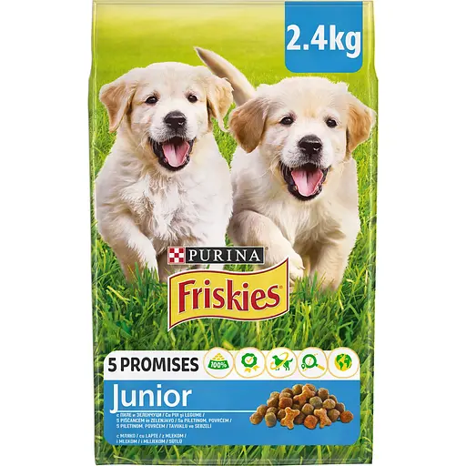 Сухий корм Friskies Junior для цуценят з куркою овочами та молоком 2.4 кг