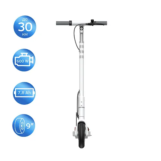 Електросамокат OKAI ES10-NEON Lite білий 9", 300(600)W, 7. 8Ah, 30km, 25km\h, 20%, NFC, App, 15kg - фото 3