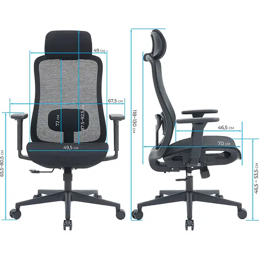 Офісне крісло OfficePro Wave OC670 Black (OC670-B-B-B) [148653] - фото 7