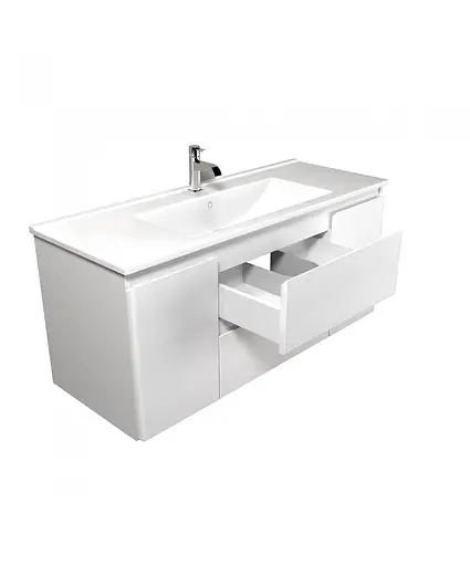 Тумба Мойдодир Сорренто 120-А з умивальником SU-120 Білий підвісна Білий - фото 4