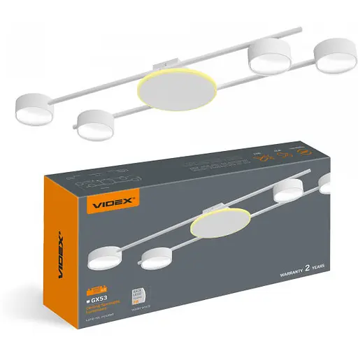 Світильник Videx під лампу 4xGX53 накладний з підсвіткою білий VL-SPF21B-WB - фото 1