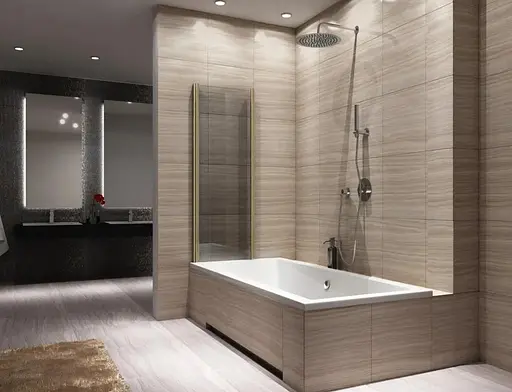 Шторка для ванни Rea Agat-2 100 brushed gold складана REA-K9777, Універсальна, прозорий, золотий - фото 5