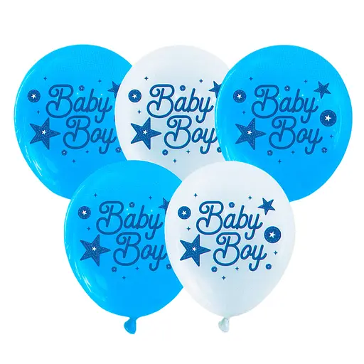 Шарик воздушный латексный с принтом 30 см (25) Baby boy, IDEA7-PB-46