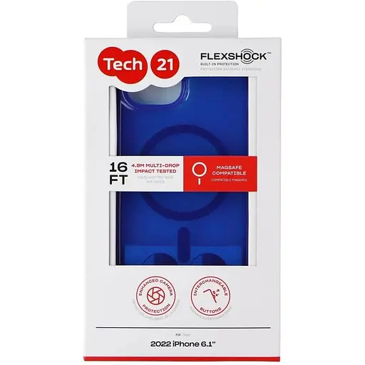 Оригинальный противоударный чехол Tech21 Evo Check MagSafe Blue для iPhone 13/14 (T21-9818) - фото 5