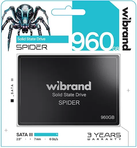 Накопичувач SSD Wibrand Spider 960 GB 2.5" 7 mm SATA3 - фото 3
