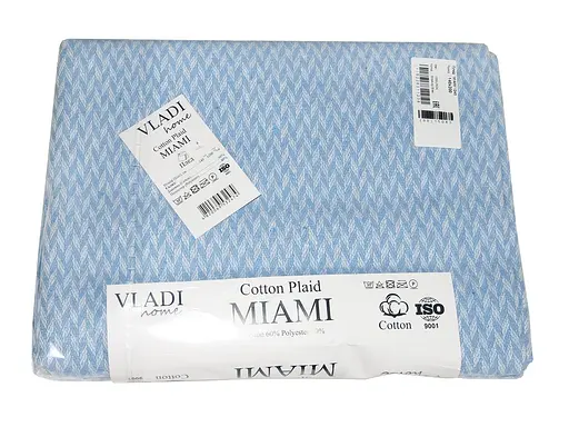 Плед бавовняний Миами/Miami Linda Vladi біло-блакитний 140х200 - фото 1