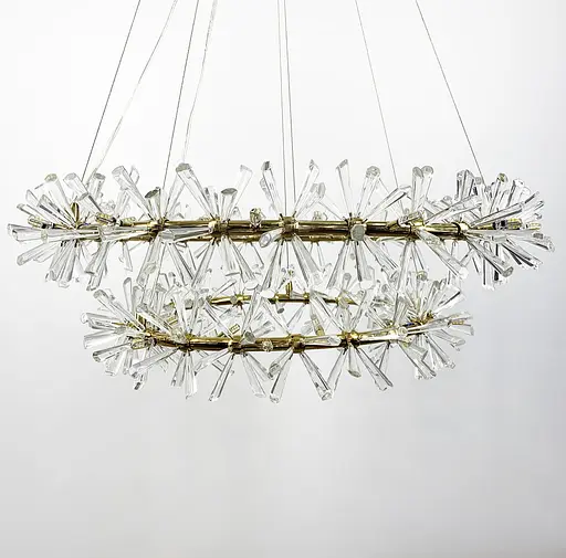 Подвесная люстра на 2 кольца со стеклянными палочками Line.F NO 4-800+600 - фото 4