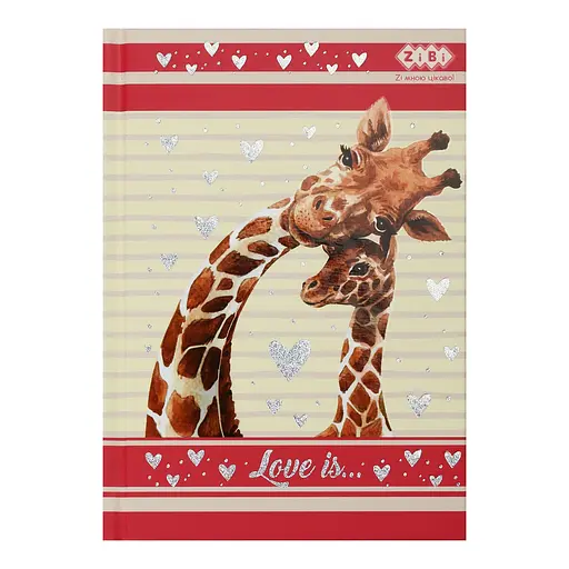 Блокнот Love Is KIDS Line, А6, 64 аркуші, клітинка, тверда обкладинка, матова ламінація, лак, рожевий