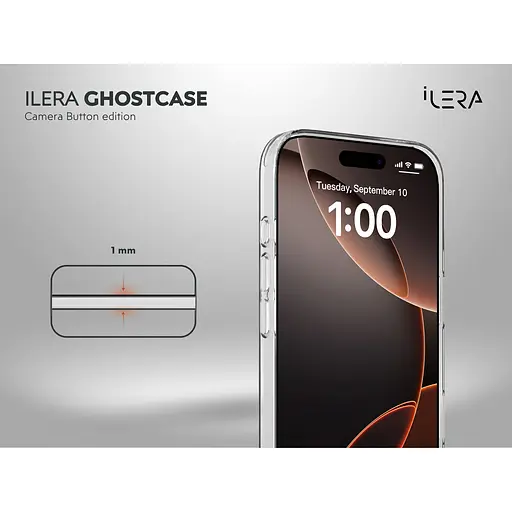 Чехол iLera GhostCase Camera Button with MagSafe для Apple iPhone Air Transparent ILGCAClCaBk17Air (150398) - фото 3
