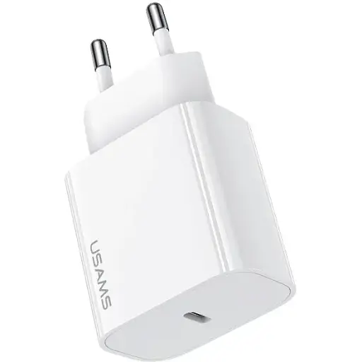 Мережевий зарядний пристрій Usams US-CC226 T65 PD20W TYPE-C Fast Charger (EU) Білий - фото 1