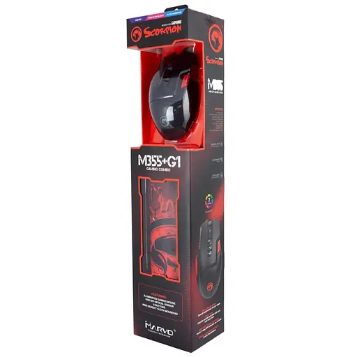 Мышка Marvo M355+G1 USB Black (M355+G1) - фото 6
