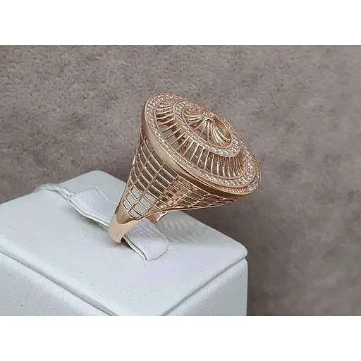 Золоте кільце Родинні коштовності з фіанітами. 1710347 19 - фото 4