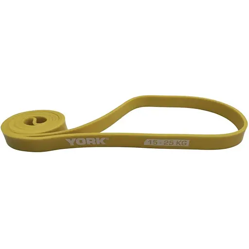 Резинка для фитнеса York Fitness 15-25кг - 2080x22x4,5 мм, желтый - фото 2