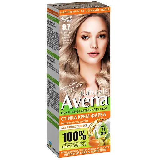 Стійка крем-фарба для волосся Acme Color Avena Naturals 9.7 попелястий світло-русявий - фото 1