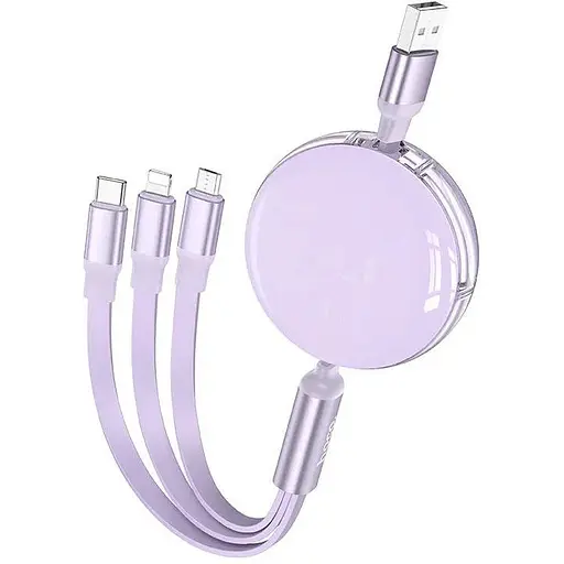 Кабель Hoco Combo Micro + lightning + Type-C Easy pull storage 3 in 1 X78 1 м 2A