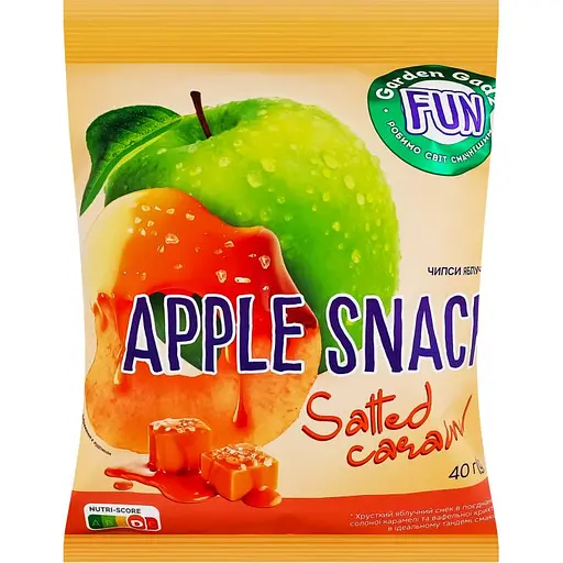 Чипси яблучні Garden Gadz FUN Apple Snack Salted Caramel 40 г - фото 1