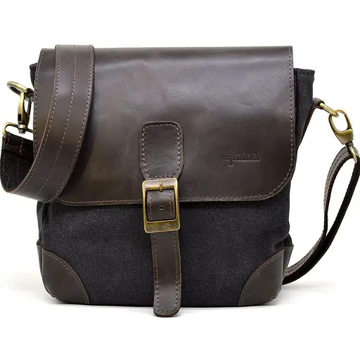 Кожаная мужская сумка через плечо TARWA 25х26х8.5 см sum0025837 - фото 3