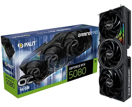 Видеокарта Palit RTX 5080 16Gb GamingPro OC (NE75080S19T2-GB2031A) (GDDR7, 256 bit, PCI-E v5.0 x16) - фото 8