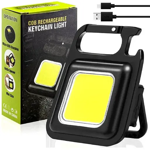 Мини фонарик брелок WD COB Rechargeable Keychain light с открывалкой и магнитом светильник аккумуляторный - фото 1