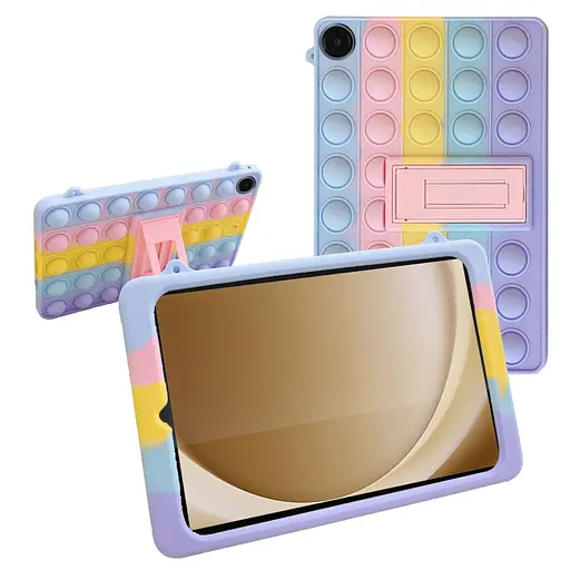 Чохол SoftGel Kids дитячий pop-it Samsung Galaxy Tab A9 8.7 SM X110 X115 Веселка Фіолетовий