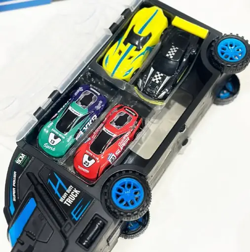 Іграшкова фура Car Carrier Trailer з 5 металевими машинками - фото 3