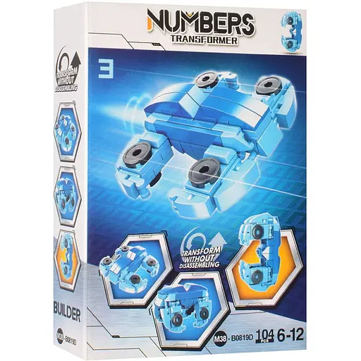 Детский конструктор Bambi M38-B0819 цифра-транспорт Цифра 3 - фото 1