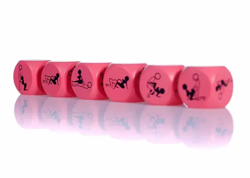 Гральний кубик для сексу Grammi 1 шт (рожевий) - фото 3