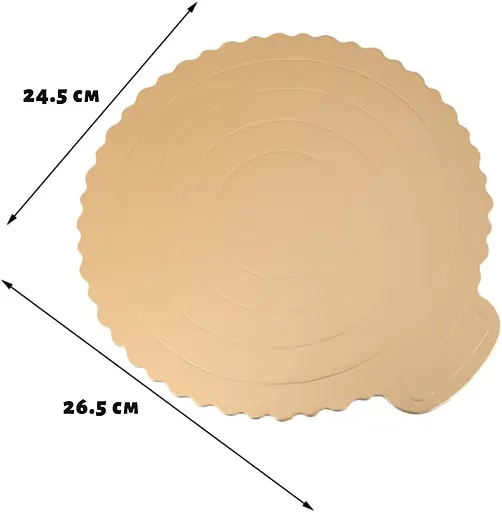 Подложка картонная для торта подставка кондитерская под торт D 24.5 см золотая, Kitchen Master Золотистый 86144 - фото 4