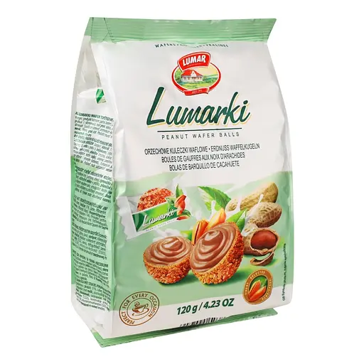 Конфеты вафельные Lumar lumarki с ореховым кремом в арахисовых крошках 120 г - фото 1
