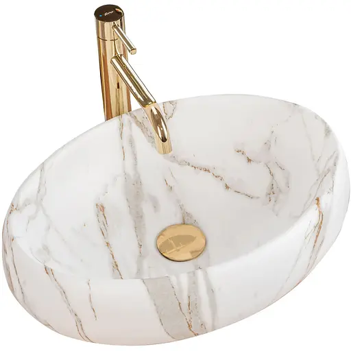 Умивальник Rea Linda lava mat T накладний матовий REA-U8568, Білий матовий - фото 1