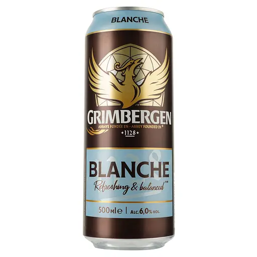 Уцінка. Пиво Grimbergen Blanche, світле, 6%, з/б, 0,5 л (876014) 