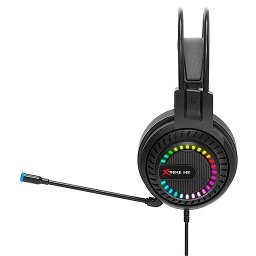 Дротові ігрові навушники Xtrike Me Gaming RGB HP-318, PC, PS4, PS5, USB, 2*3.5mm, 1.8m, black - фото 2