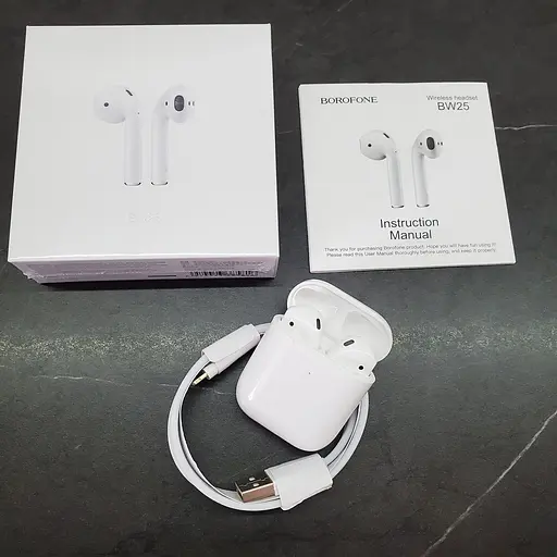 Бездротові навушники Borofone BW25 TWS Bluetooth 5.3, з мікрофоном, білі - фото 4