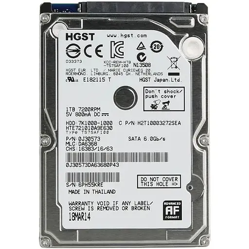 Жесткий диск 2.5 HGST 1Tb 7K1000-1000 Б/У - фото 1