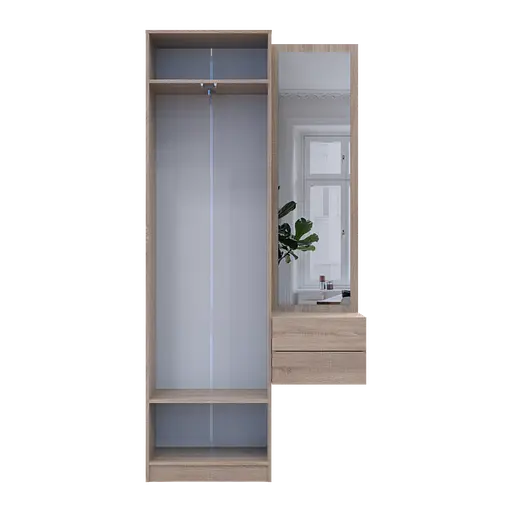 Прихожая Сола Doros 1+2 Дуб Сонома/Белый ДСП / зеркало 105х40х215 (42005150) - фото 10