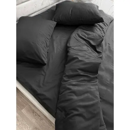 Комплект постільної білизни Ecotton Black євро полісатин чорний (25187) - фото 5