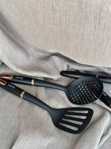 Набір кухонного приладдя Magio MG-1125 з підставкою силіконовий 5 шт. Чорний - фото 6