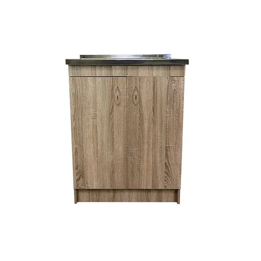 Тумба для кухні з накладною мийкою ЛДСП 60х60х83 см Дуб Трюфель (52867-01112)