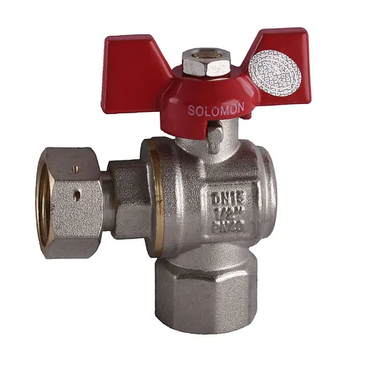 Кран кульовий кутовий з накидною гайкою Solomon 1/2″ ВВ PN40 160401 - фото 1