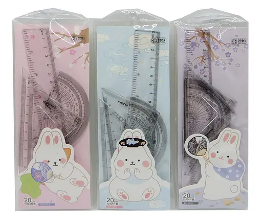 Набор линеек Зайчик, 20 см, треугольники, ZH-2077 (в ассортименте) - фото 2