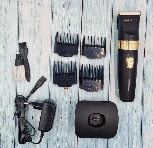 Професійна машинка Promotec PM-368 акумуляторна для стрижки волосся Титаново-керамічні леза - фото 5