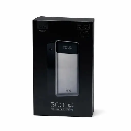 Портативное зарядное устройство Power Bank KP KPG-307 30000 mAh с дисплеем 2 в 1 Черный - фото 5