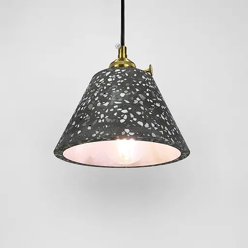 Подвес Terrazzo Cono с серым бетонным плафоном в стиле Ар-деко | Line F | Арт. MJ165/1 BK - фото 6
